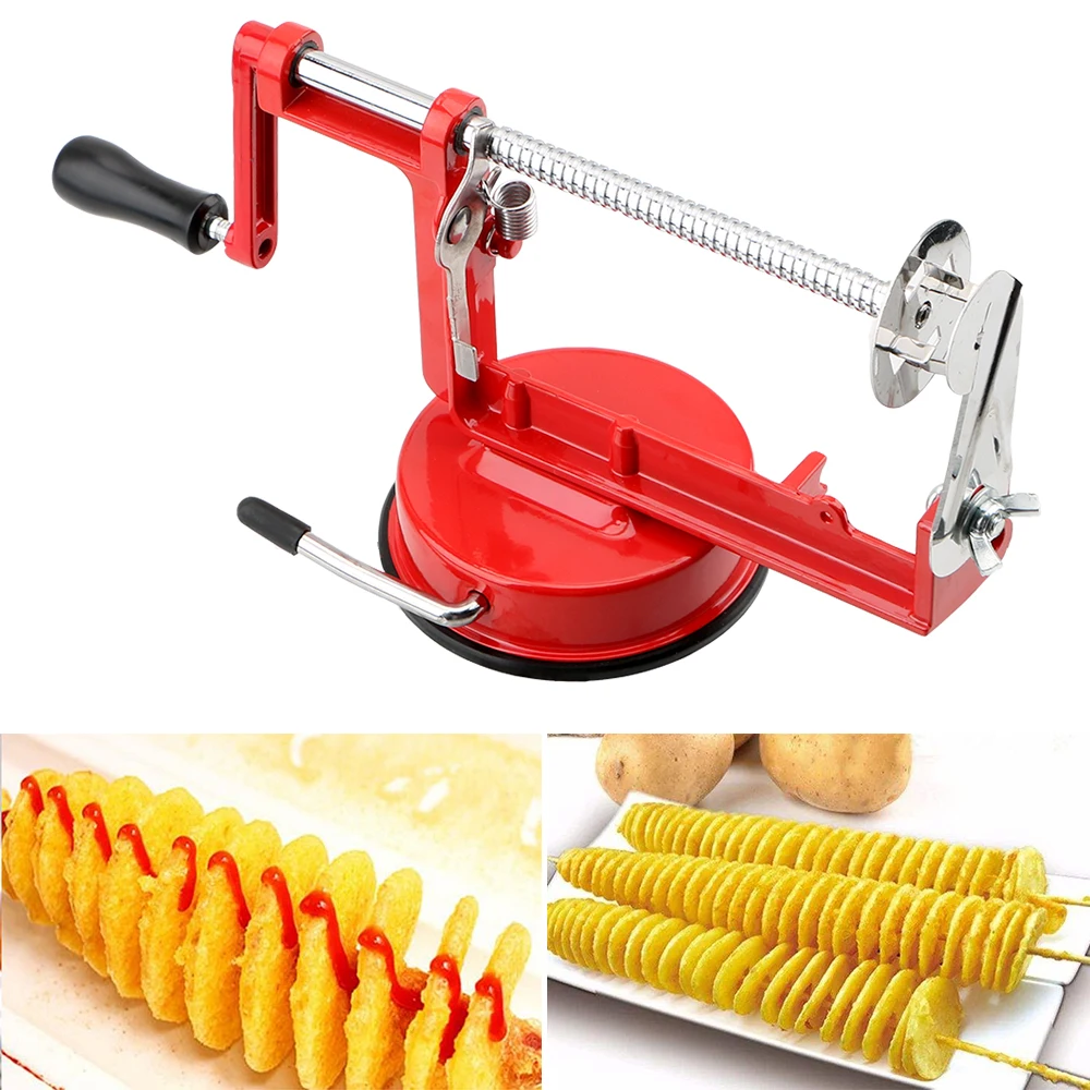 

Manual Twisted Slicer Potato Apple Vegetable Spiralizer Spiral French Fry Cutter Cooking Tools Kitchen Gadgets Stainless Steel