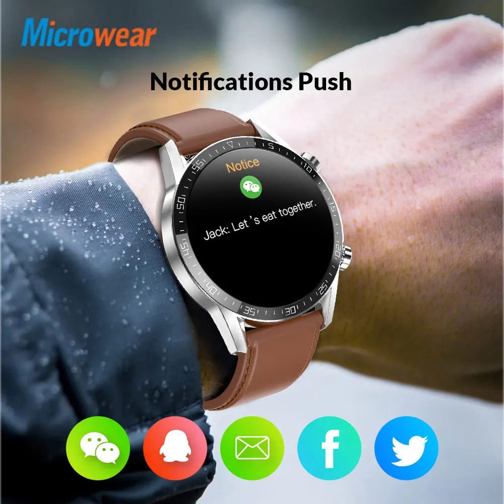 Смарт часы Microwear L13C умные с пульсометром шагомером IP68 водонепроницаемость Bluetooth VS