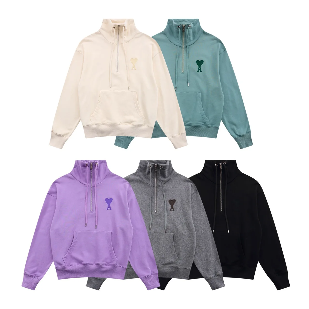 

The correct version of the new AUTUMN/Winter 2021 AMI Love Hoodie embroidered loose sleeves men's and women's hoodies in