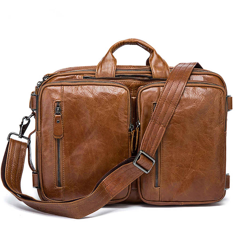 Мужской портфель из натуральной кожи 15 дюймов большая сумка для ноутбука деловая