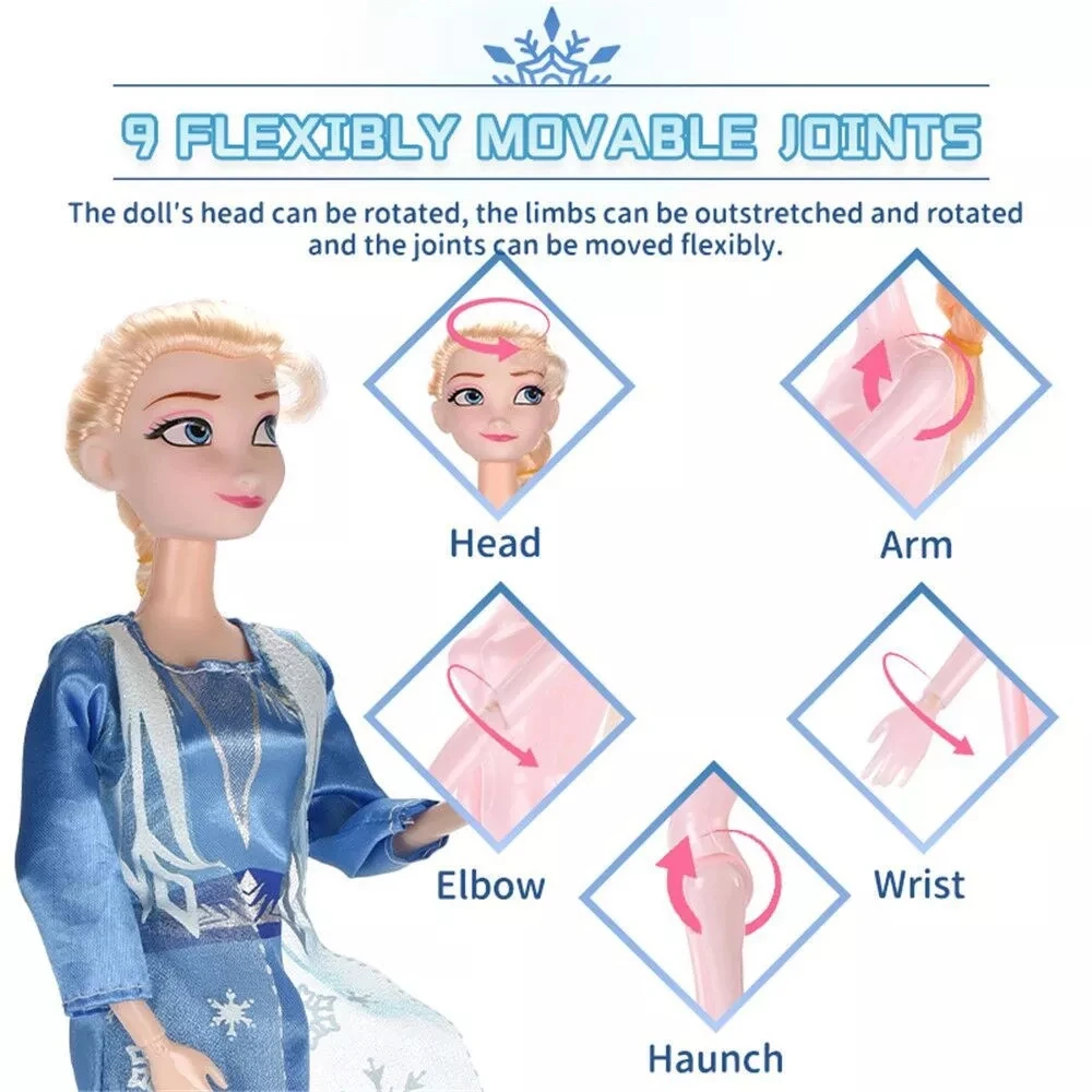 New Disney Frozen 2 Anna Elsa doll 11 Inch Fashion Moveable Joints Big Doll Girls Birthday Christmas Gifts Toys For Children|Игровые