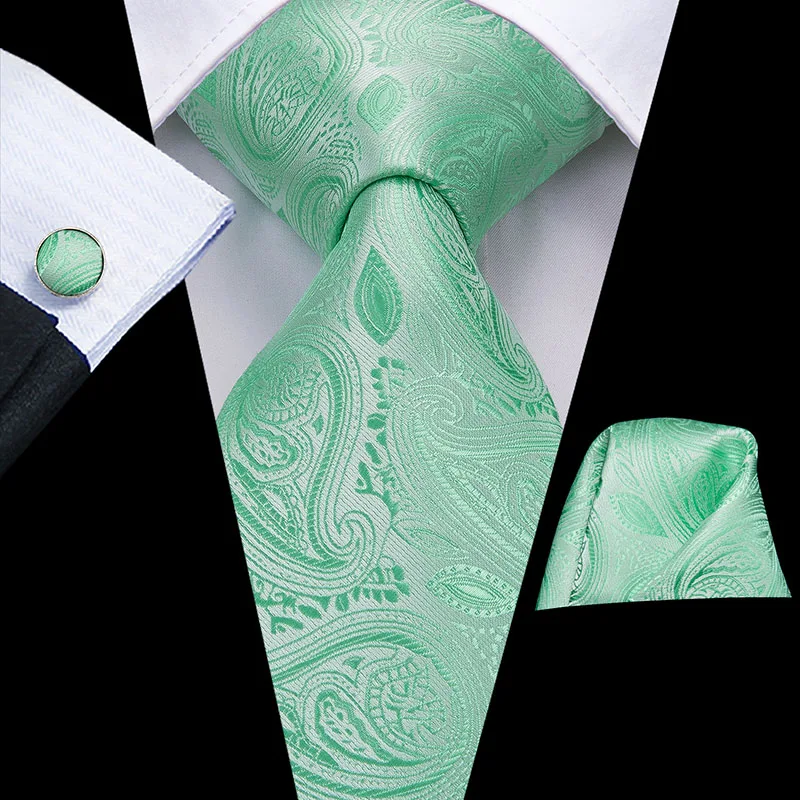 Hi-Tie Роскошные Цветочные Пейсли галстуки для мужчин мужские Desigenr красный зеленый снег Галстуки для рождества взрослый шелковый галстук Hanky запонки галстук набор