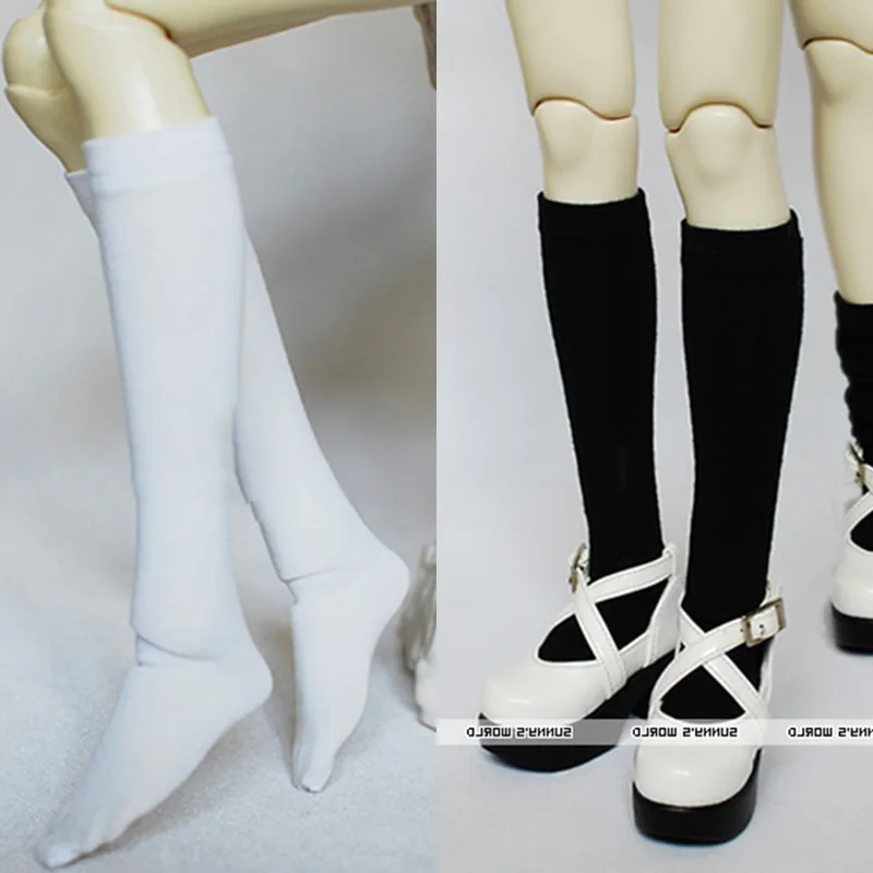 

BJD doll socks 1/3SIZE 1/4Size 1/6Size Uncle SIZE Calf socks black and white anti shoe dyeing