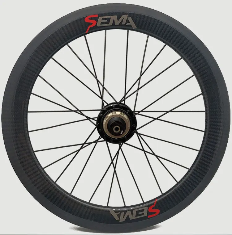 Карбоновое колесо 16 ''349 Brompton супер светильник 16inch349 SEMA 3 Спицы trispirts Hubsmith TPI керамический подшипник 2 скорости Floding велосипед