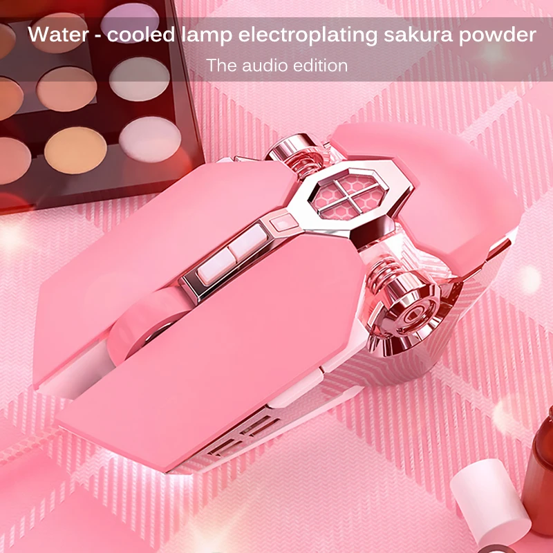 Розовая компьютерная мышь цветная игросветильник шь с подсветкой оптическая