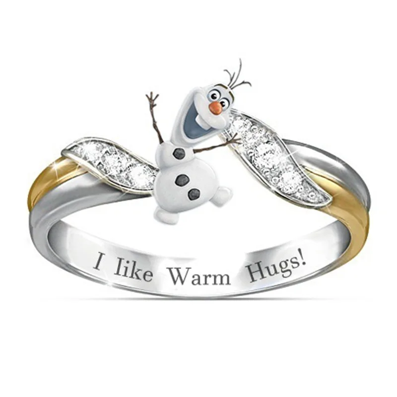 

Fashion Trend Geometry Cute Cartoon Little Snowman Lady Ring Valentine's Day Gift Anniversary Party Jewelry Ring Wholesale