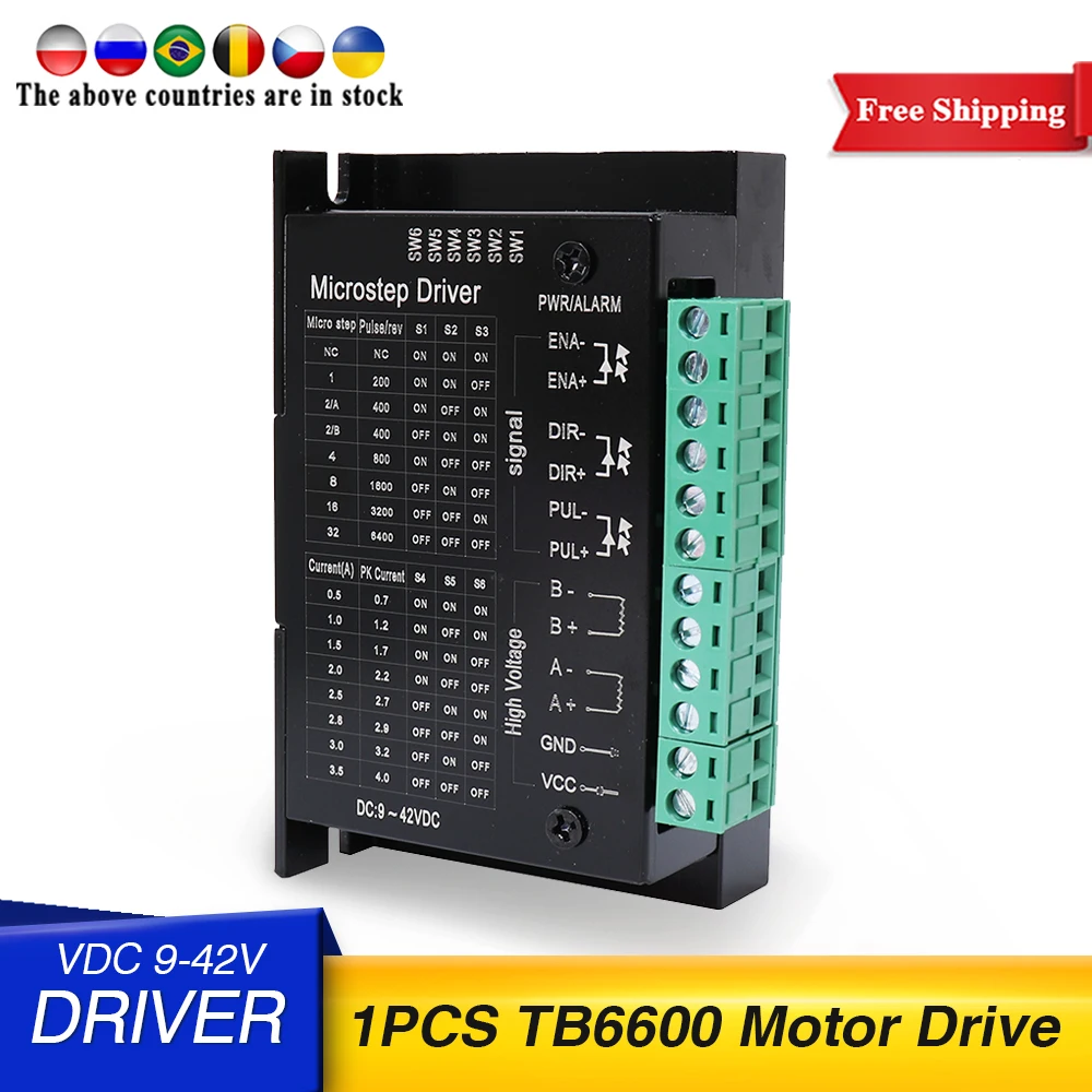 

Free Shipping TB6600 upgrade s109aftg DRIVER board stepper motor DC 9V-42V CNC Single axis controller module files motor drives