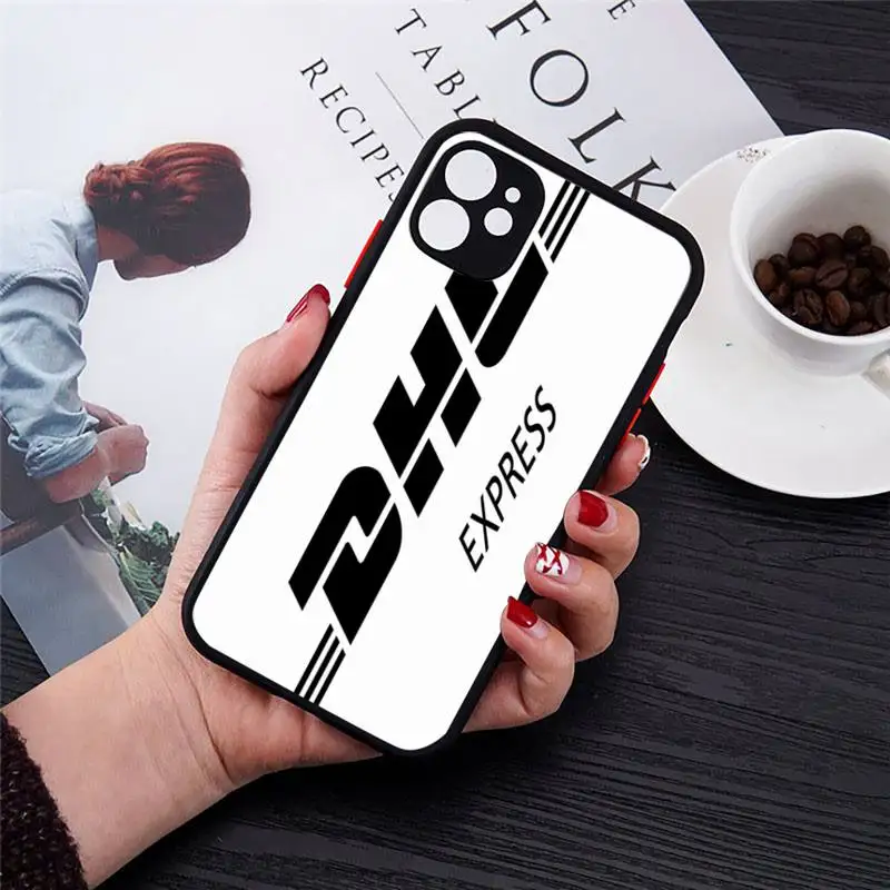 

Dhl Express Hot Fashion Phone Case Matte Transparent for iPhone 7 8 11 12 s mini pro X XS XR MAX Plus cover funda