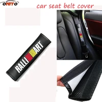 car accessories 1pcs carbon fiber car seat belt cover ralliart logo for lancer 10 9 ex eclipse galant outlander