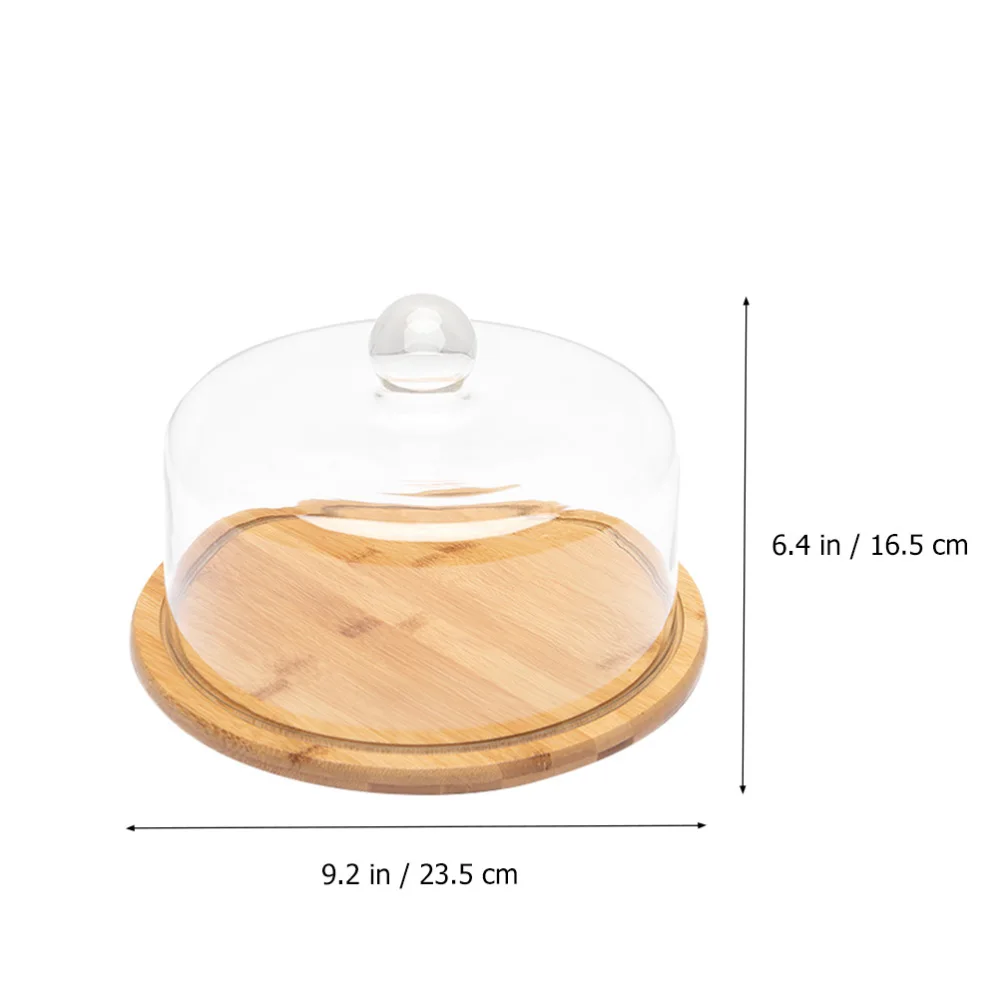 

1 Pc Household Bread Plate Pastry Plate Convenient Snack Tray with Glass Cover