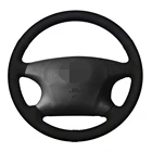 Чехол рулевого колеса автомобиля DIY Ручная работа черная замша для Toyota Avalon Camry Highlander 2001-2004 Vios Corolla EX 2000-2006