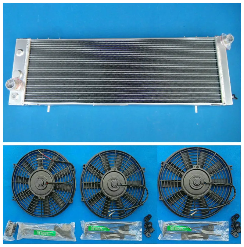 3 рядный полностью алюминиевый гоночный радиатор + вентилятора 1984 1990 для JEEP