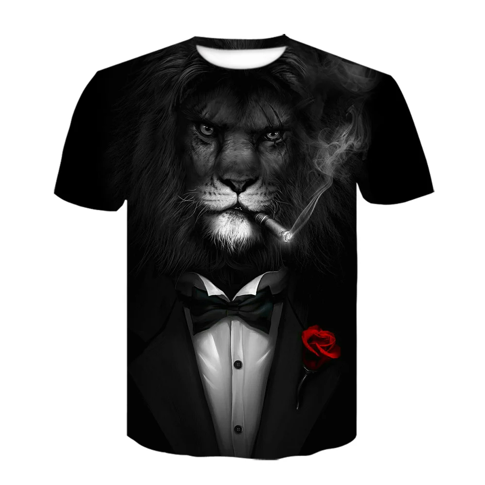 

2020 Fashion new 3D lion t-shirt men's animal t-shirt cool 3D style pattern t-shirt summer popular boy top s-6xl