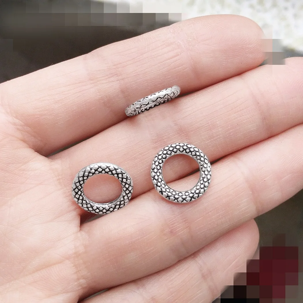 

close jump ring 14mm round flower circle vintage silver plated metal diy for crafts designer bulk jewelry accessories 200pcs/lot