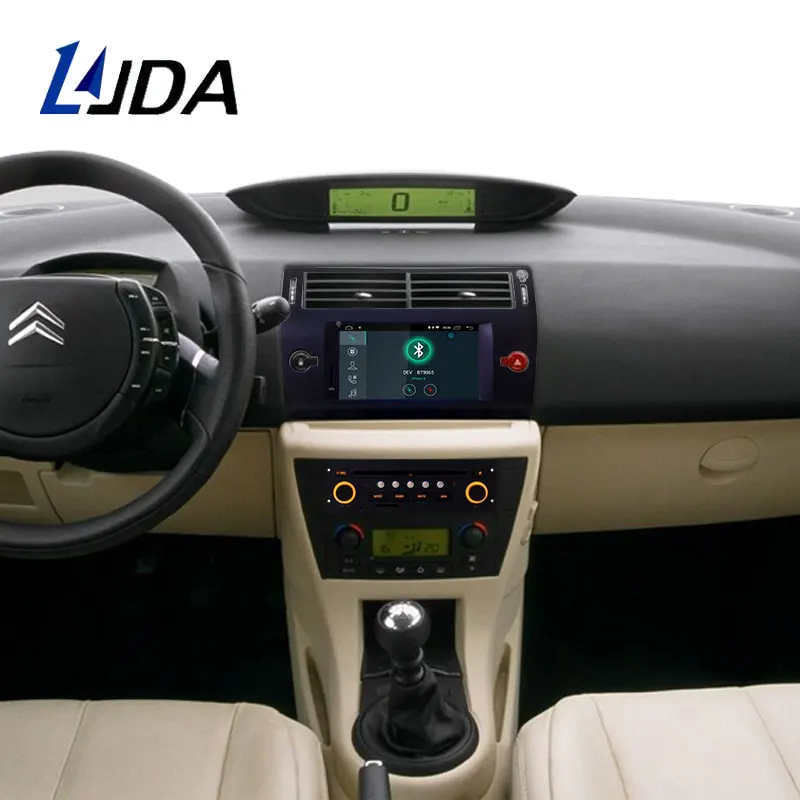 

LJDA Android 10.0 Car DVD Player For Citroen C4 Quatre Triumph 2004-2012 Car Multimedia 1Din Car Radio WIFI Audio GPS Navigation