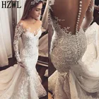 Женское свадебное платье-Русалка It's yiiya, белое кружевное платье с длинным рукавом и открытой спиной на лето 200