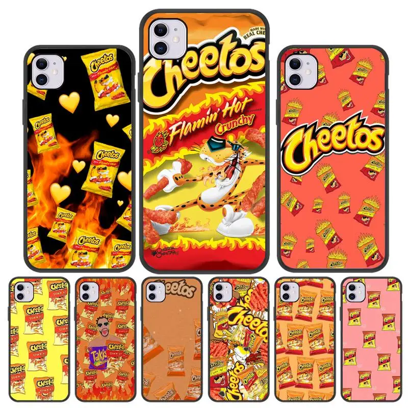 

Food Cheetoes Brand Phone Case For IPhone 11 12 13 Pro XS Max 6 7 8 Plus 6S X XR Mini Black Cover Shell