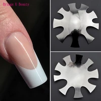 professional 1 8 sizes wconcaveheart shaped french manicure cutter nail art tool french pink white tips trimmer guide