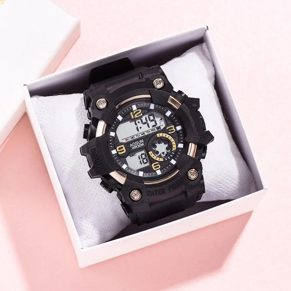 

2020 New Ladies Fashion Sports Watch Unicorn College Student Style Electronic Watch Multifunctional Camouflage Female Watch
