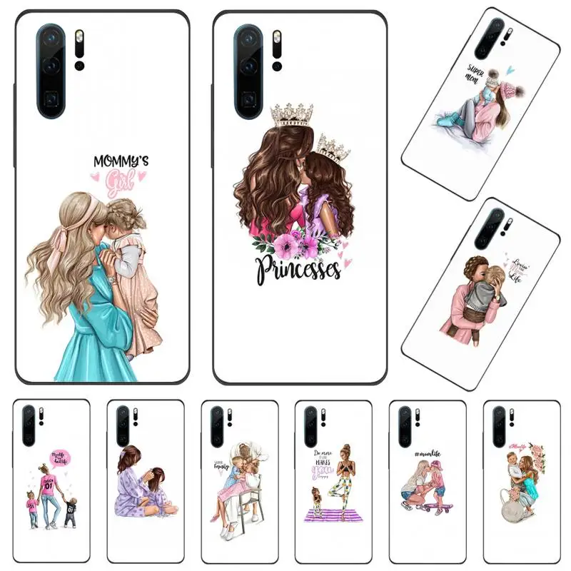 

Mom and baby Lovely Phone Case Funda For Huawei P9 P10 P20 P30 Lite 2016 2017 2019 plus pro P smart