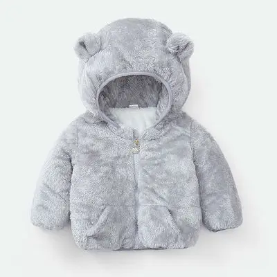 

2021 New Children's Cotton-padded Wool Coat Baby Clothes Baby Plus Velvet Padded Down Coat Jacket Baby Hooded Jacket 2-6 Years