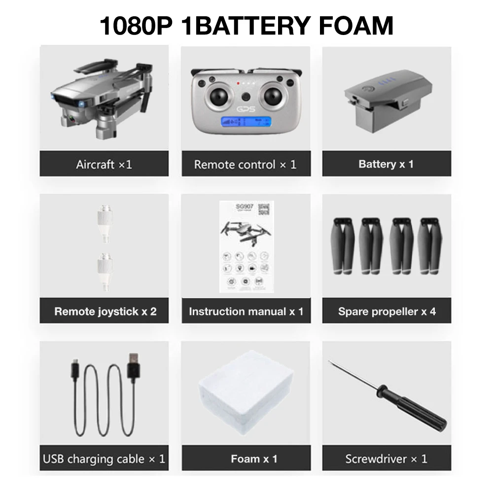 5G 1080P GPS 1B FOAM SG907 gps Дрон Профессиональный 4K HD Двойная камера X50 зум 5G wifi FPV RC Квадрокоптер следуй за мной складной селфи дроны VS S167 SG906 - Цвет: 5G 1080P GPS 1B FOAM