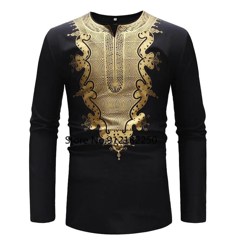 Черная африканская мужская одежда 2021 модная Дашики с V-образным вырезом Мужская