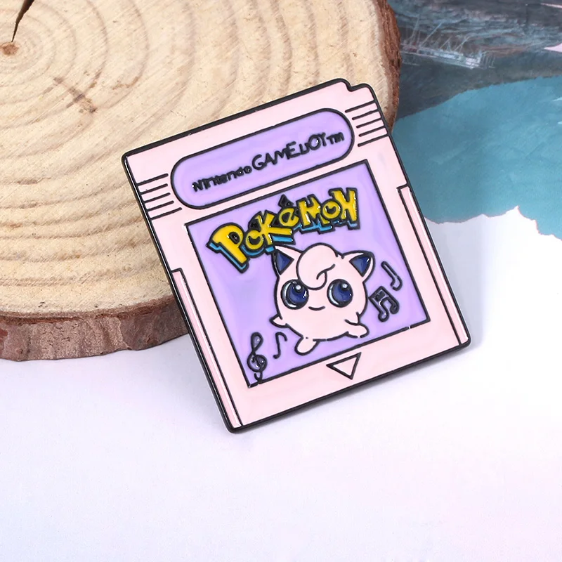 

Jigglypuff Enamel Brooches Cartoon Fashion Pink Square Metal Brooches Bag Clothes Lapel Pin Badge Jewelry Gift