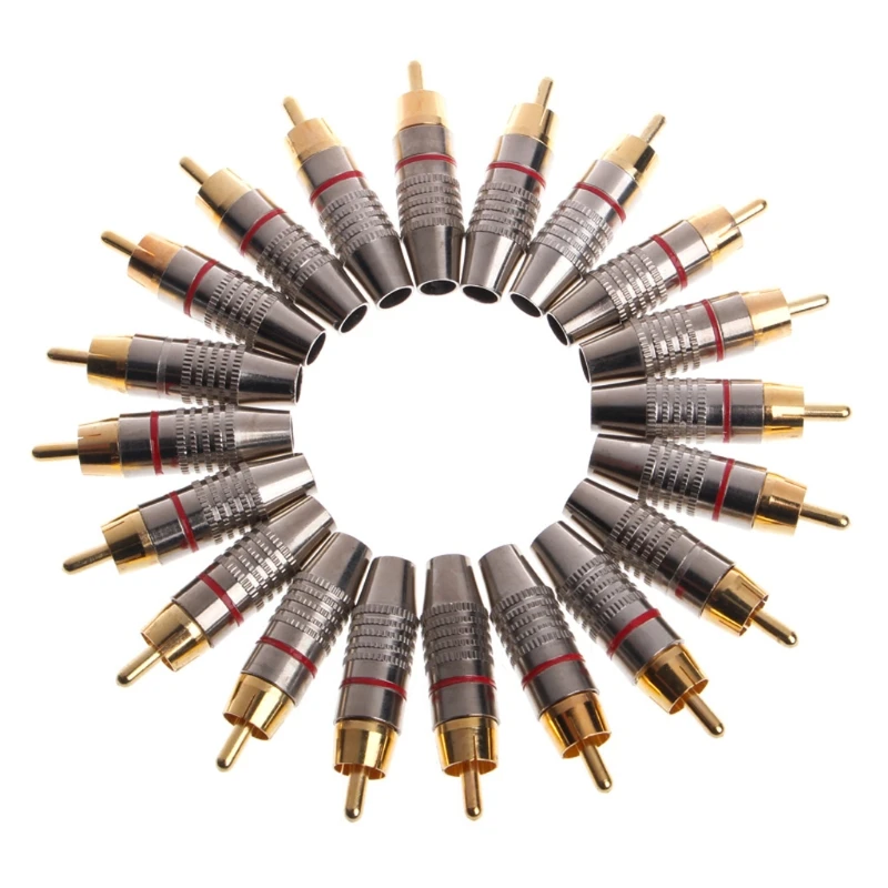 20Pcs RCA Plug Audio Video Locking Cable Connector Gold Plated Color Send Randomly Drop Ship | Обустройство дома