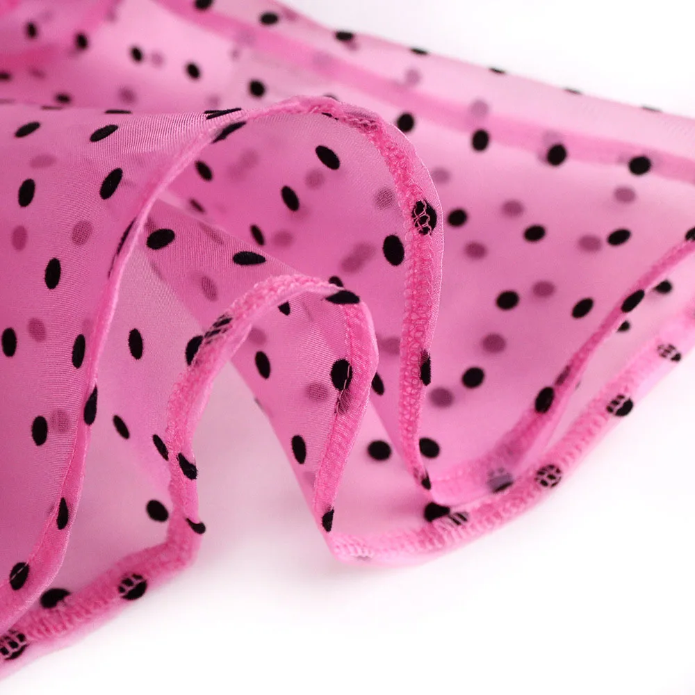 

V-neck Long-sleeved Shirt See-through Polka Dot Elegant Slim Fit Ruffled Cardigan Top Blouse