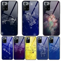 yinuoda 12star sign leo libra scorpio new arrived high quality tempered glass shell phone case for xiaomi redmi note 10 9s 8 7 6