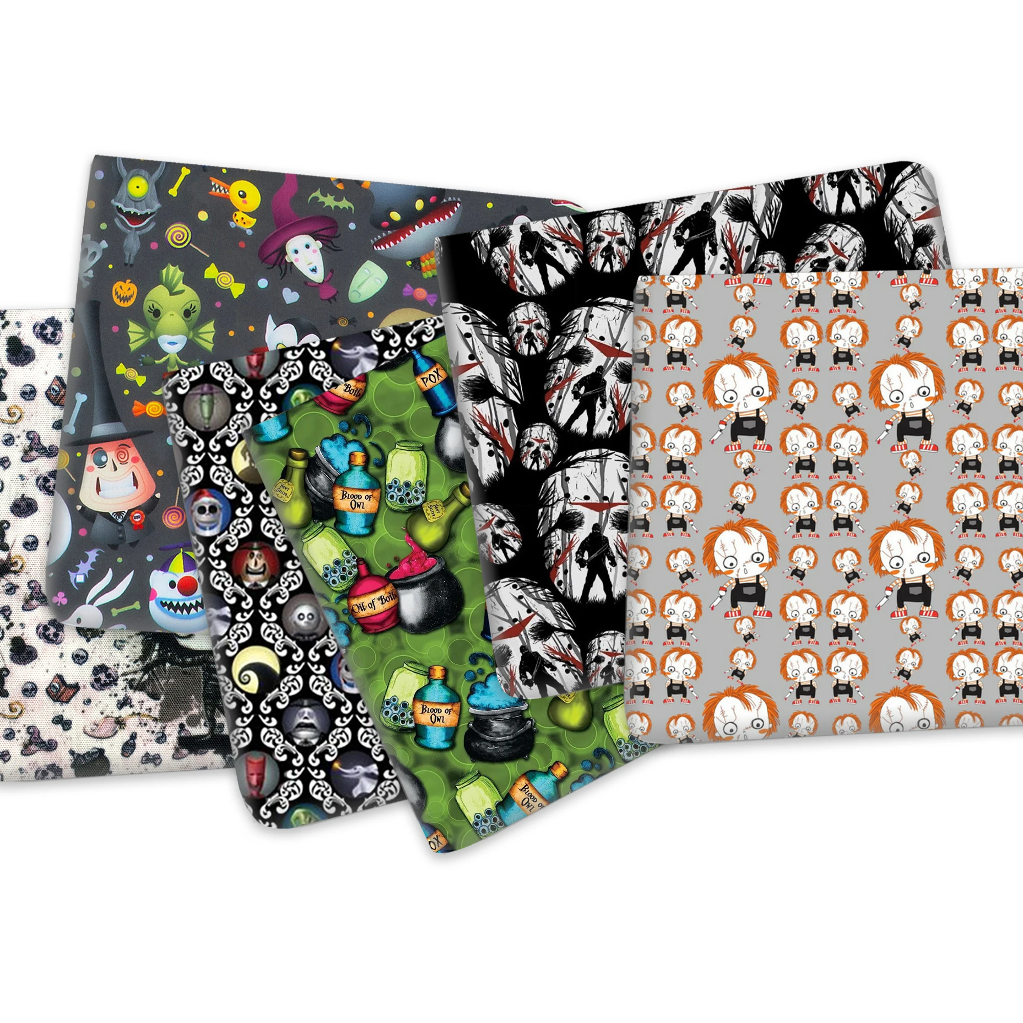 

50*145cm Halloween Ghost Printed Polyester Cotton Fabric for Tissue Sewing Quilting Fabrics Needlework Material DIY,1Yc19599