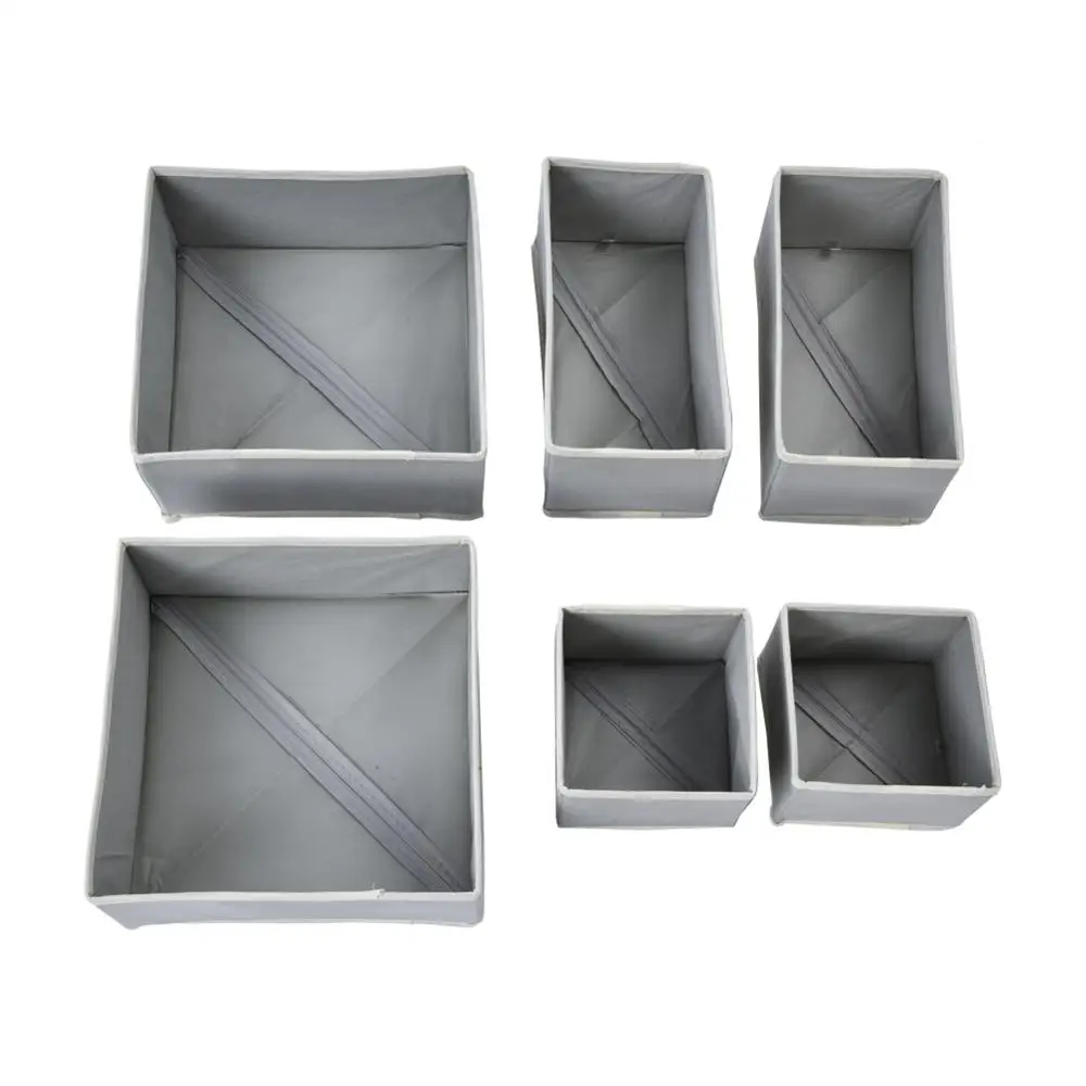 TOPINCN 6Pcs/Set Underwear Bra Organizer Storage Box Drawer Collapsible Closet For Scarfs Socks | Дом и сад