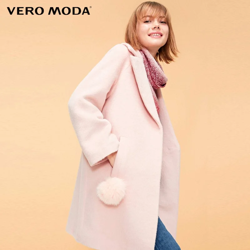 Vero Moda зимнее женское из шерсти альпаки прямое средней длины куртка пальто | 318327545
