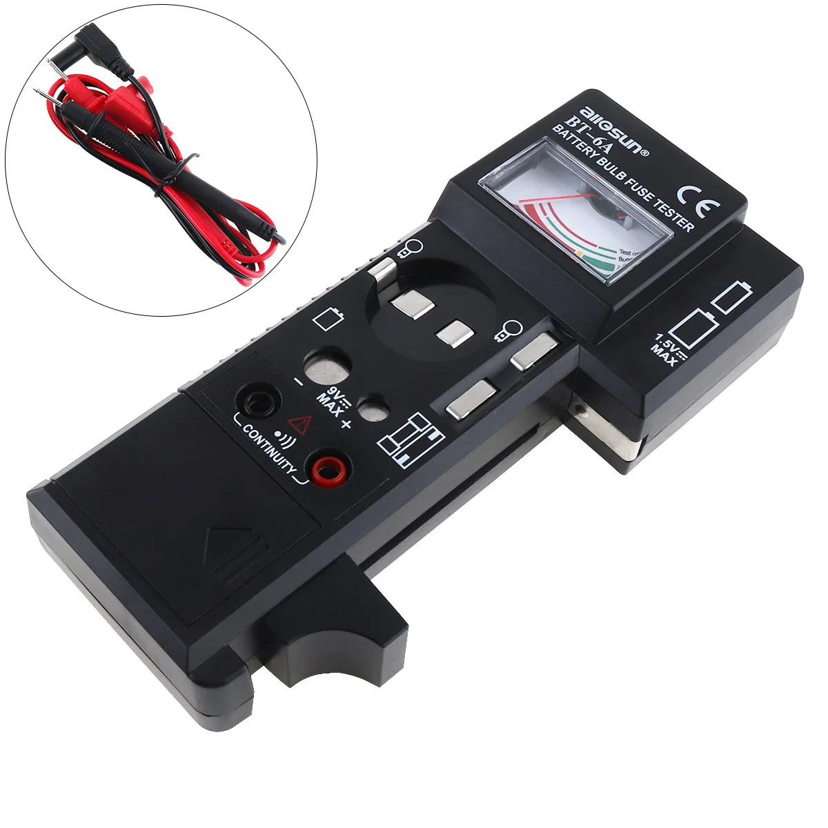 

BT6A 3 in 1 Portable Digital High Precision Battery Bulb Fuse Tester with One Pair Test Pen for Battery Light Bulb Fuse