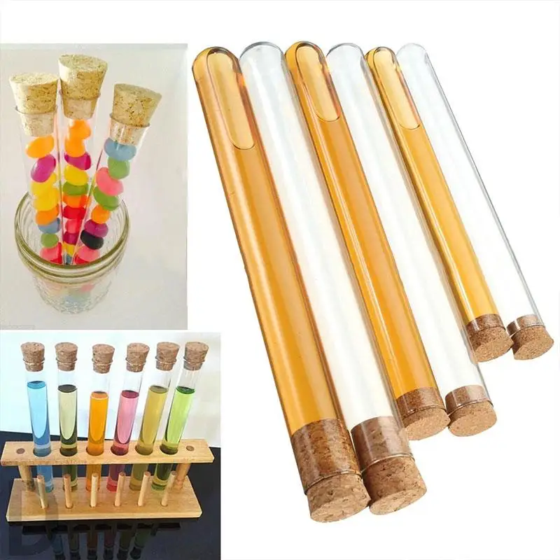 10 шт. лабораторная стеклянная трубка посуда и Пробка Набор инструментов