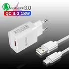 Быстрая зарядка 3,0 18W быстрая зарядка микро USB нейлоновый кабель для Samsung M01 S7 Huawei P10 P9 Lite Realme C21 телефона адаптер зарядного устройства