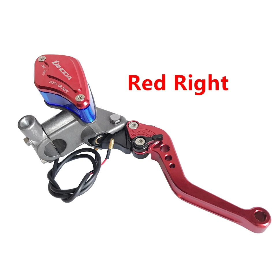 Red Right Универсальный 22 мм 7/8 ''мотоцикл главный цилиндр тормозной муфты гидравлический насос ручка сцепления тормозной рычаг для 50CC-300CC - Цвет: Red Right
