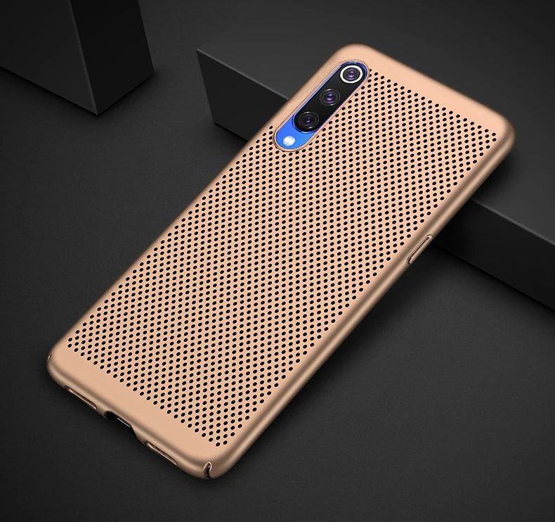 Золотой Вентилятор охлаждения для samsung Galaxy A30 A50 A20 A10 M20 A6 A8 плюс A7 S8 S9 S10 S10e A50S A30S Примечание 10 дыхание Чехол Жесткий Полный Капа - Цвет: Золотой