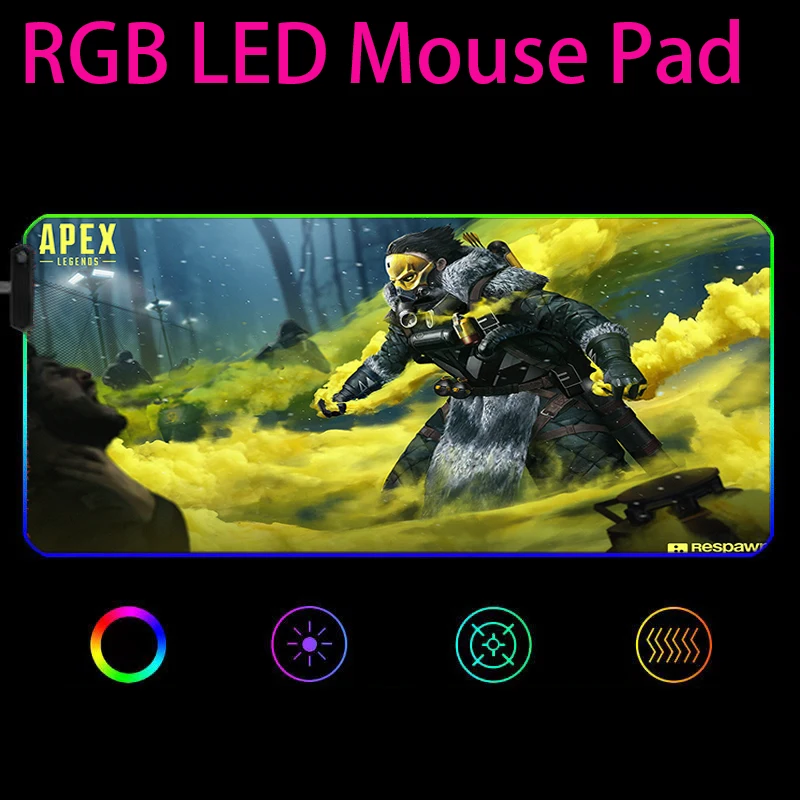 

APEX legends nime Mouse Pad 90x40 Rgb Mousepad Gaming Computer Desk Backlit Mat Mouse Mats Xxl Gamer Keyboard Mause Pad Desk Mat