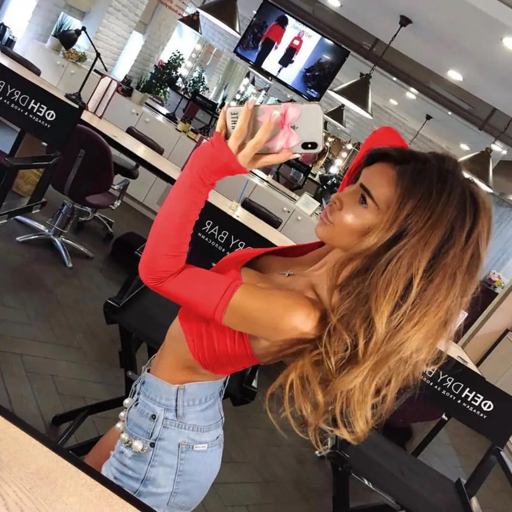 Summer 2020 Women's Top Cothes Sexy Fashion Backless One Word Collar Navel Exposed Tight fitting Party Camisole Women Top