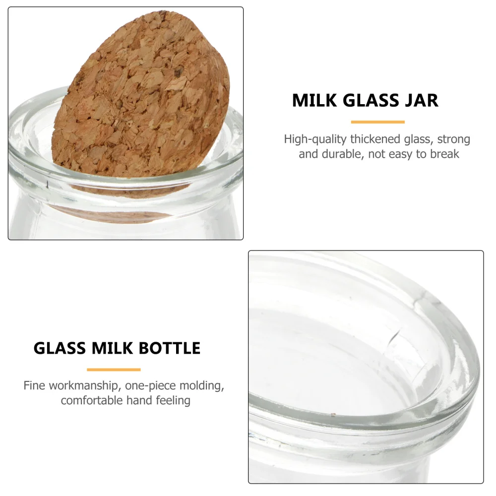 10pcs 100ML Transparent Glass Bottles with Lid Yogurt Sealed | Дом и сад