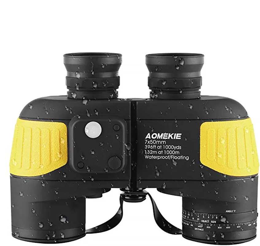 Marine Binoculars for Adults 7X50 with Night Vision Compass Rangefinder Fogproof Waterproof BAK4 Prism Lens for Navigation