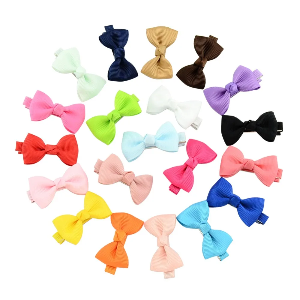 

20pcs/lot 1.77 Inch Colorful Barrettes for Baby Girls Boutique Hair Clip Bows Ribbon Hairpins Hairgrip headwear For Children 659