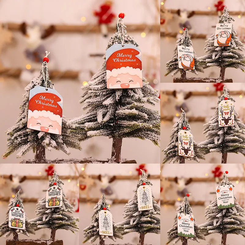 

1 шт. 3D Рождественское украшение деревянные подвесные Подвески Рождественская елка Колокольчик Рождественские украшения для домашвечерни...