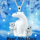 Изысканное модное ожерелье с медведем для матери и ребенка, уникальное редкое циркониевое ожерелье с белым медведем из мультфильма, ожерелья для женщин