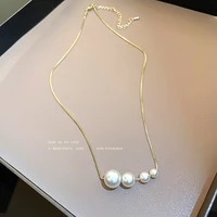 new simple fashion pearl chain necklace feminine temperament wild clavicle chain trend party jewelry