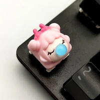 handmade resin keycap compatible cherry mx switches keycap individuality cartoon gaming keycaps for little girl blowing bubbles