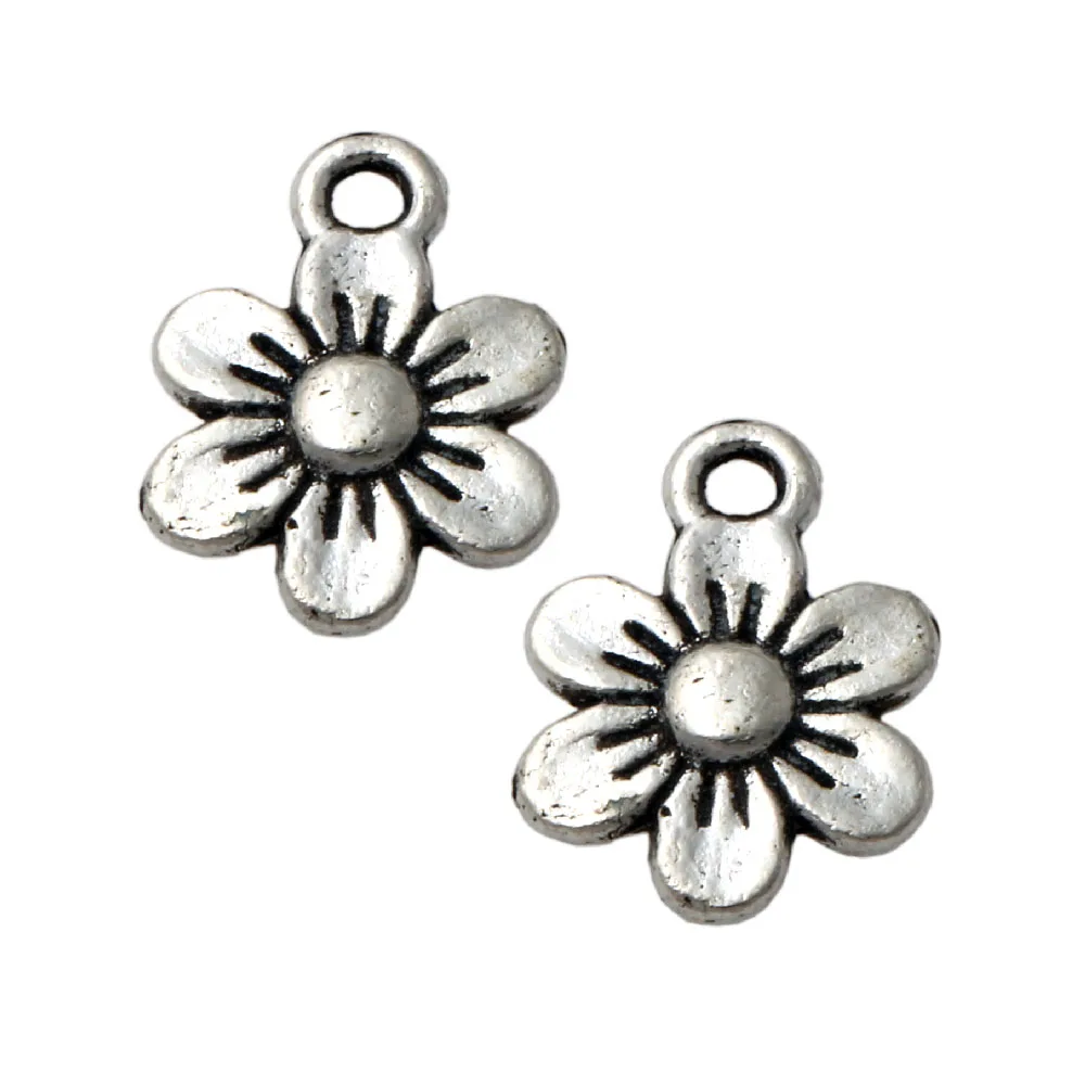 Plum Flower Charm Beads 90PCS Zinc Alloy Pendants L320 9x12mm Jewelry DIY LZ