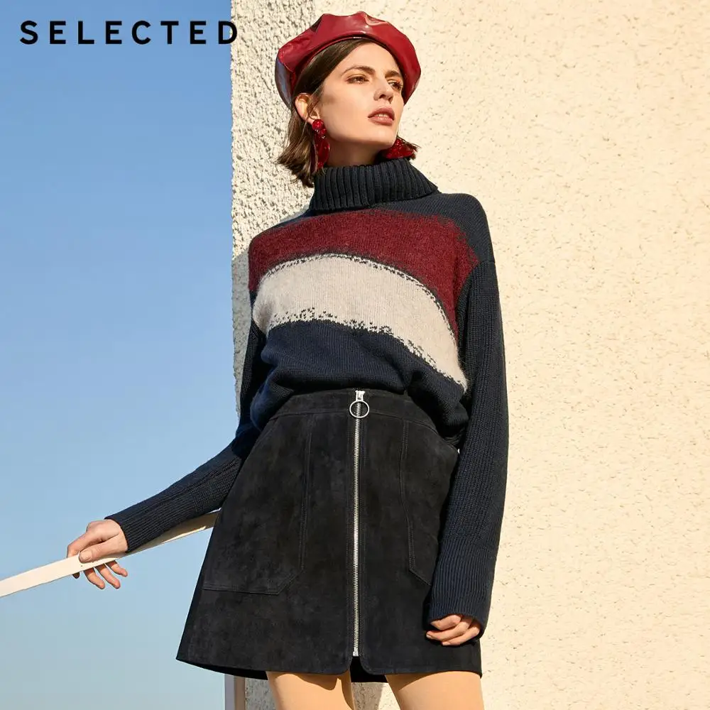

SELECTED Women's Loose Fit Turtleneck Sweater Assorted Color High-necked Wool Knit S|419425508